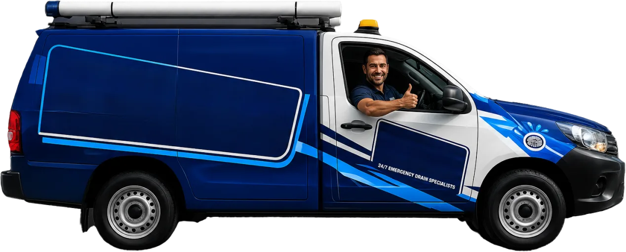 Emergency plumbing van dispatched at night
